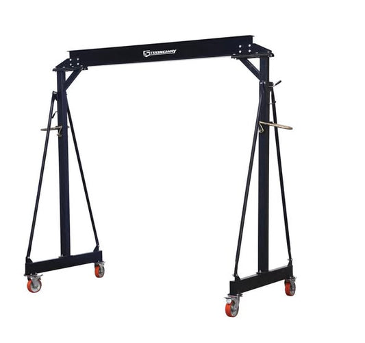 Strongway Adjustable Gantry Crane, 2000-Lb. Capacity, 7.87ft.–11.9ft. Lift