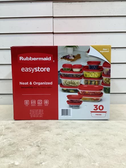 Rubbermaid EasyStore Containers with Lids, 30-Piece Set