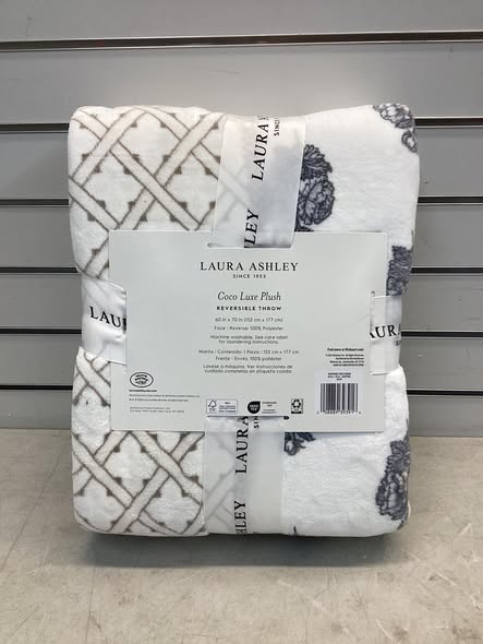 Laura Ashley Coco Plush Reversible Throw, 60" x 70"