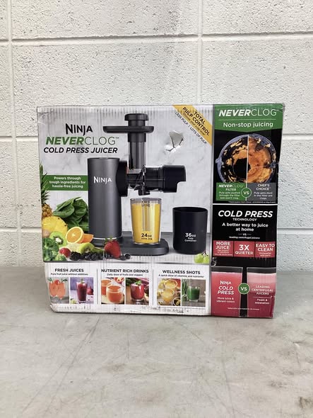 Ninja NeverClog Cold Press Juicer Powerful Slow Juicer with Total Pulp Control - Lightly Used