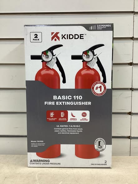 Kidde Twin Pack Fire Extinguisher, Rated 1A10BC