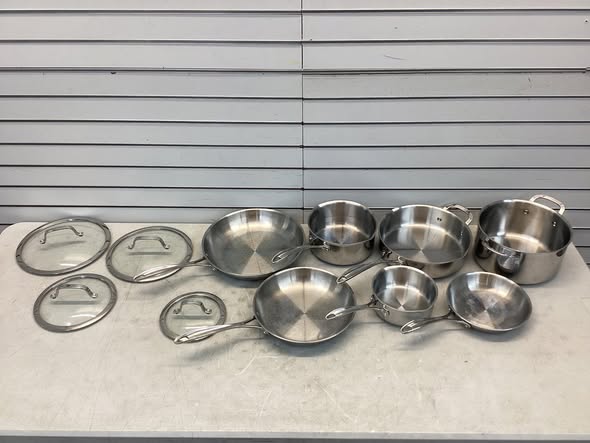 Henckels 11-Piece Stainless Steel Tri-Ply Clad Cookware Set - Lightly Used