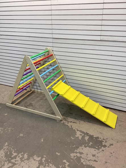 Costway Foldable Wooden Climbing Triangle Indoor Climber w/Ladder for Baby Toddler