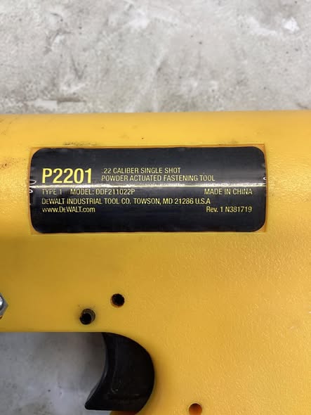 DEWALT Single Shot .22 Caliber Powder Actuated Trigger Tool - Lightly Used