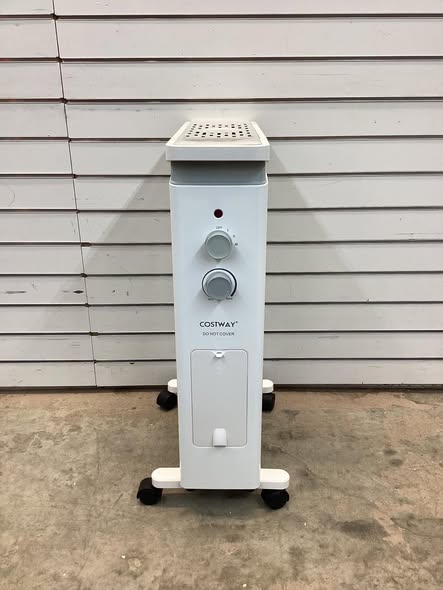 Costway 1500W Oil Filled Radiator Heater Electric Space Heater w/ Humidifier White