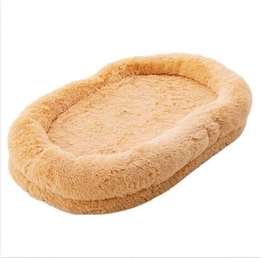 Orthopedic Dog Bed Human Dog Bed Washable Fluffy w/Soft Blanket and Plump Pillow
