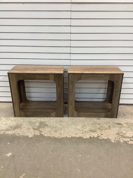 Storage Shelf - Costway - 2 PCS 2-Tier End Table with Storage Shelf Hollow-out Design