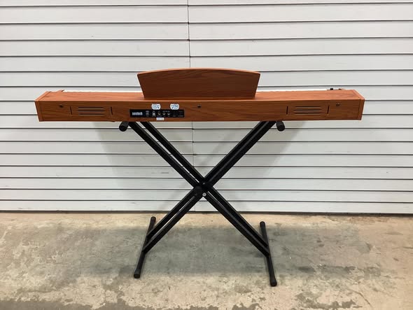 Costway - 88-Key Keyboard Piano Set with Adjustable Stand & 2 Keyboard Mode 2 Speakers - Brown