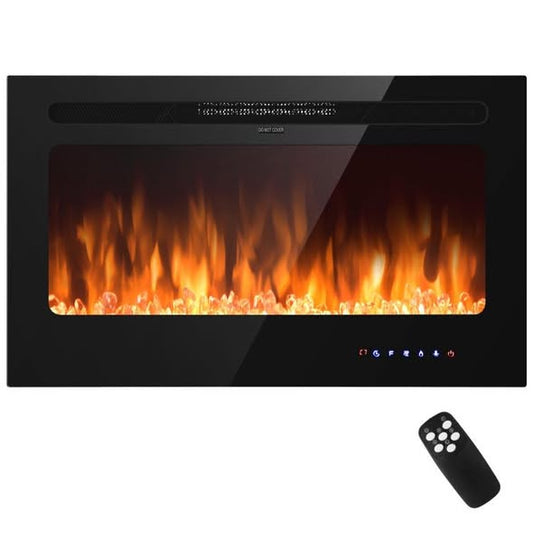 Fireplace Insert - Costway 36 Inch Electric Fireplace Insert Wall Mounted with Timer