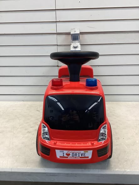Kids Push Ride On Fire Truck with Ladder Bubble Maker and Headlights