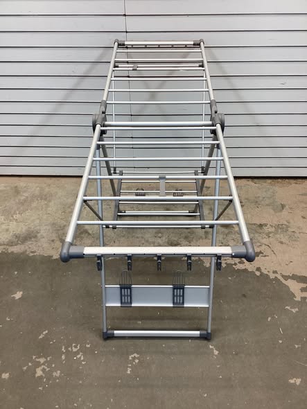 Costway 2-Layer Space-saving Gray Metal Free Standing Collapsible Clothes Drying Rack