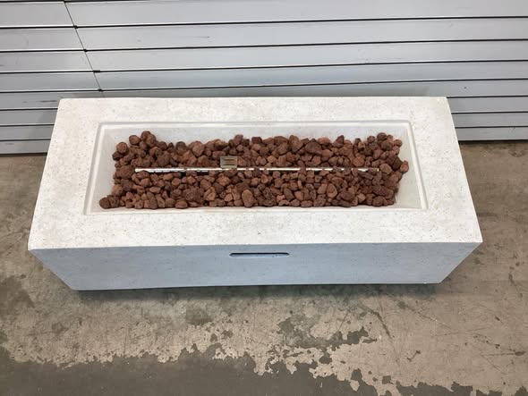 Costway 42'' Terrazzo Fire Pit Table 50,000 BTU Rectangle Propane with PVC Cover