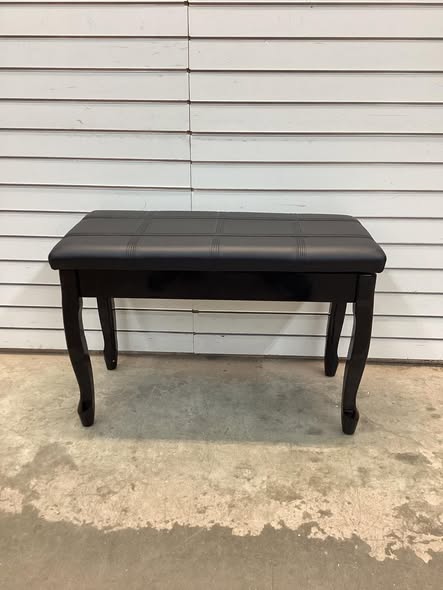 Solid Wood PU Leather Piano Bench with Storage