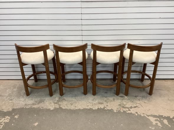 Costway Set of 4 24 in. Counter Height Bar Stools with Backrests & Footrests