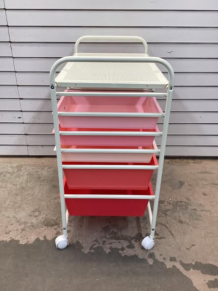 Costway 10 Drawer Gradient Pink Trolley Storage Cart