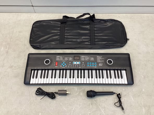 Costway - 61 Keys Kids Piano Keyboard with Carry Bag Microphone Sheet Stand Power Supply