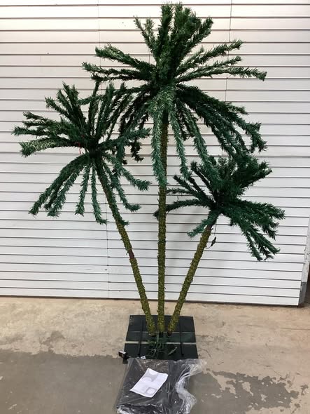 Brand new Costway Artificial Lighted Palm Tree 6 FT Triple Coconut Plam Trees with Metal Base