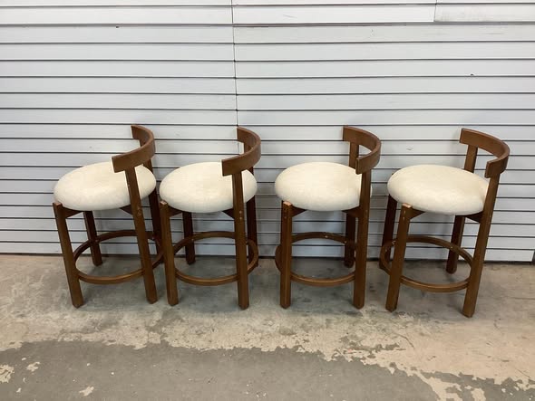 Costway Set of 4 24 in. Counter Height Bar Stools with Backrests & Footrests