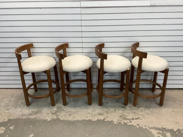 Costway Set of 4 24 in. Counter Height Bar Stools with Backrests & Footrests