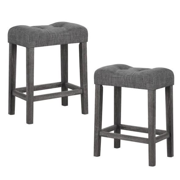 Costway 24 Inch Set of 2 Saddle Bar Stools with Padded Seat