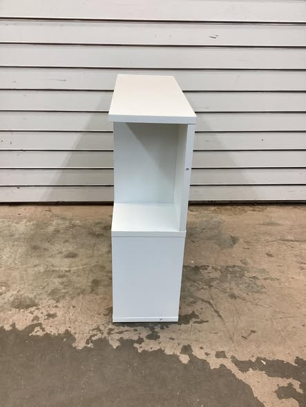 Costway 2-Tier 8 in. Wide 24 in. H White Bookshelf S Shaped Bookcase
