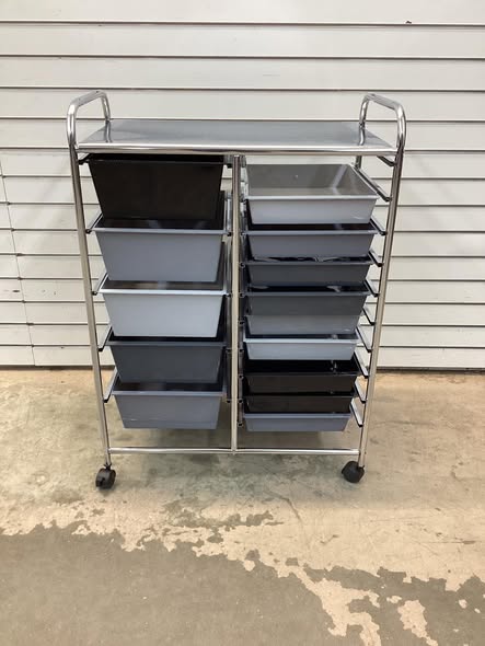 Costway 14 Drawer Rolling Storage Cart Tools Scrapbook Paper Office School Organizer