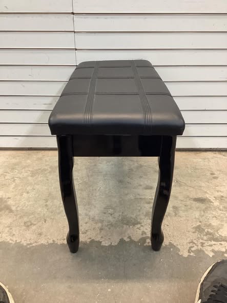 Solid Wood PU Leather Piano Bench with Storage