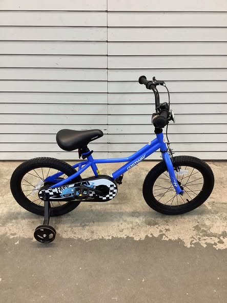 Costway 16" Kids Training Bike with Removable Training Wheels Pneumatic Tires Navy.