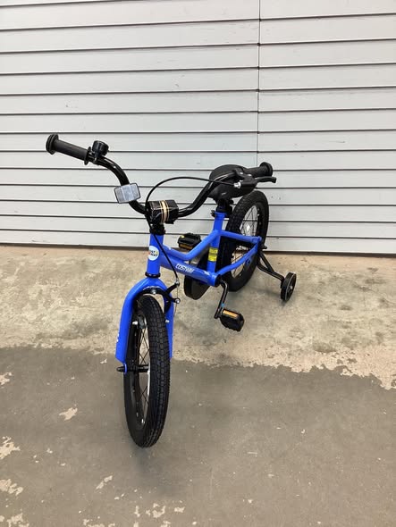 Costway 16" Kids Training Bike with Removable Training Wheels Pneumatic Tires Navy.