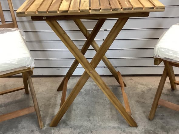 Costway 3-Piece Folding Bistro Set with Removable Seat Cushions