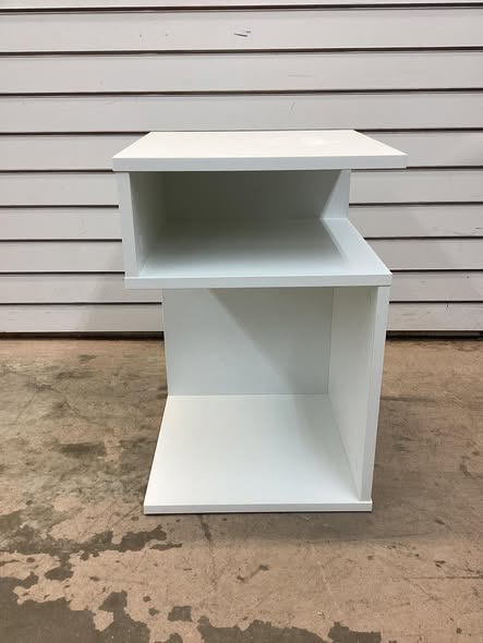 Costway S-Shaped Side Table with Unique S-shaped Frame and 2 Open Compartments
