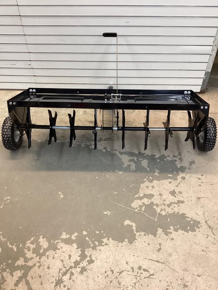 Strongway Tow-Behind Plug Lawn Aerator, 48in.W, 32 Coring Plugs. Has scratches .