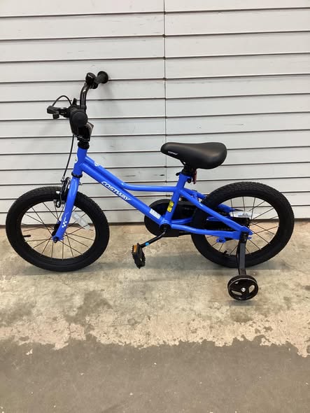 Costway 16" Kids Training Bike with Removable Training Wheels Pneumatic Tires Navy.