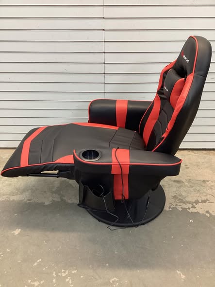 Faux Leather Ergonomic Massage Gaming Recliner Reclining Racing Chair Swivel in Red