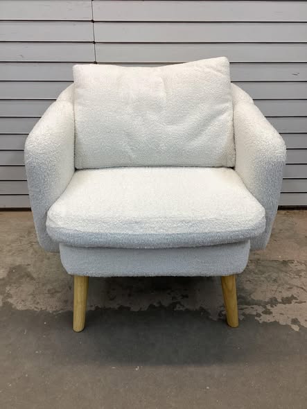 Sherpa Accent Chair Modern Living Room Chair with Seat Cushion