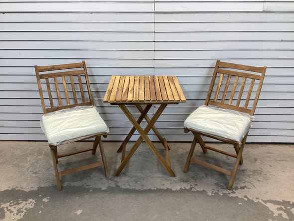 Costway 3-Piece Folding Bistro Set with Removable Seat Cushions