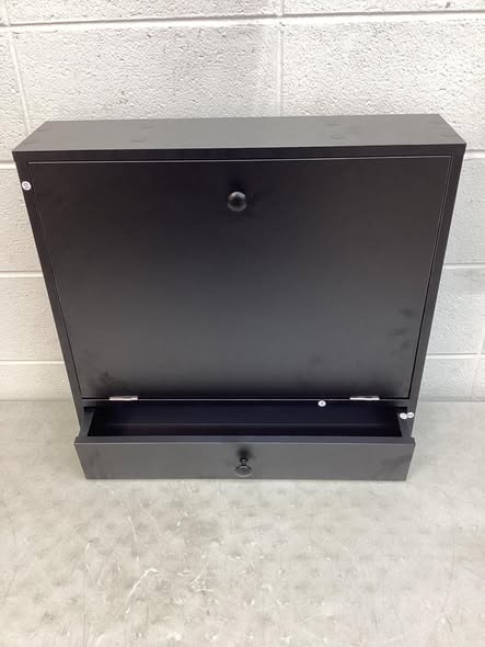 Folding Wall Desk, Wood Wall Mounted Desk with Storage Drawer and Shelves