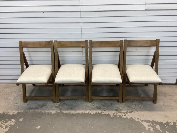 Costway Folding Upholstered Dining Chair Set of 4 with Curved Backrest