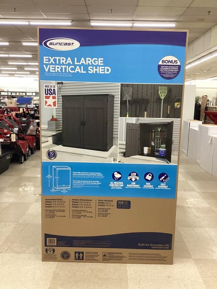 Suncast 6' x 4' Extra Large Vertical Outdoor Shed