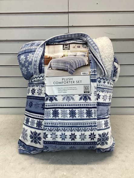 Member's Mark 3-Piece Printed Plush Comforter Set - King Size