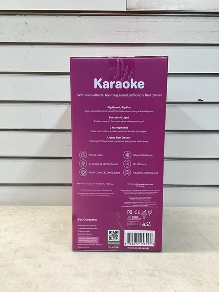 JOYC Mic Drop Karaoke Machine with 2 Wireless Mics & RGB Lights
