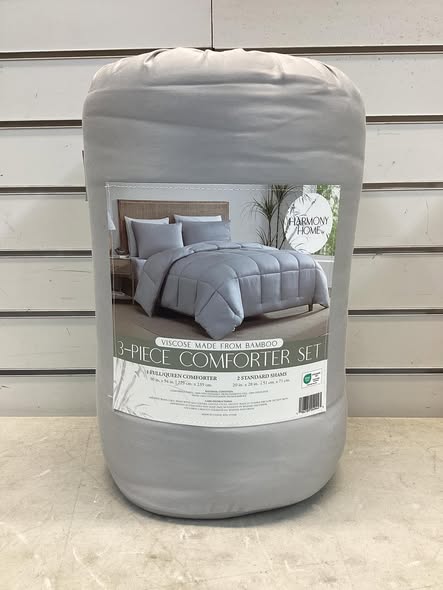 Harmony Home 3-Piece Viscose Made from Bamboo Comforter Set, Full/Queen Size