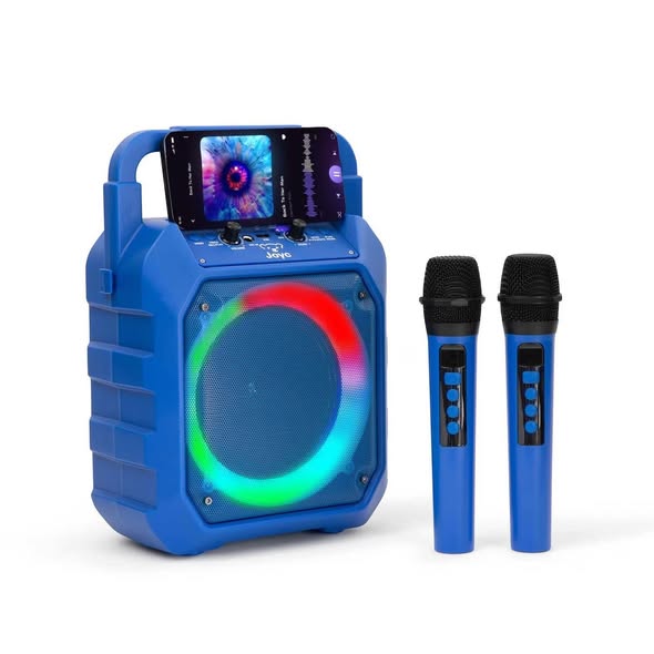 JOYC Mic Drop Karaoke Machine with 2 Wireless Mics & RGB Lights