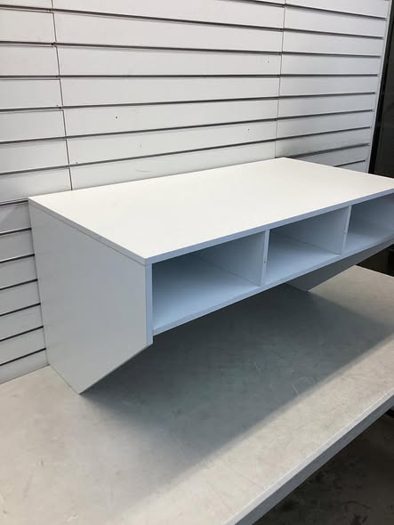 Costway Wall Mounted Floating Computer Table Desk Home Office Furni Storage Shelf White