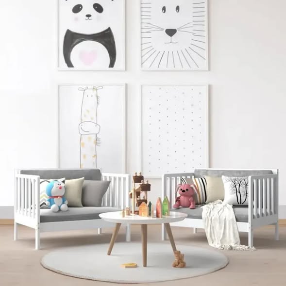 Costway 2-in-1 Convertible Toddler Bed with Guardrails