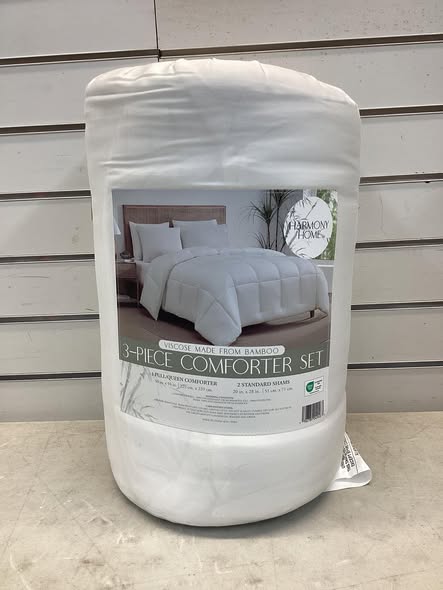 Harmony Home 3-Piece Viscose Made from Bamboo Comforter Set, Full/Queen Size