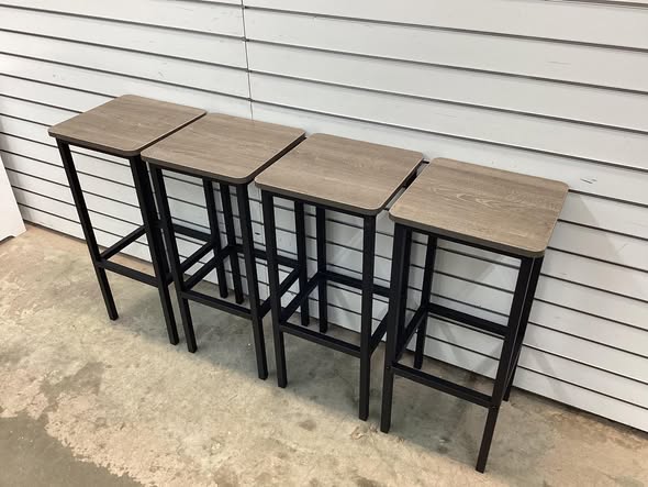 Costway 26" Set of 4 Bar Stool Set Bar Chair with Metal Legs and Footrest, Modern Kitchen Dining Chair, Gray