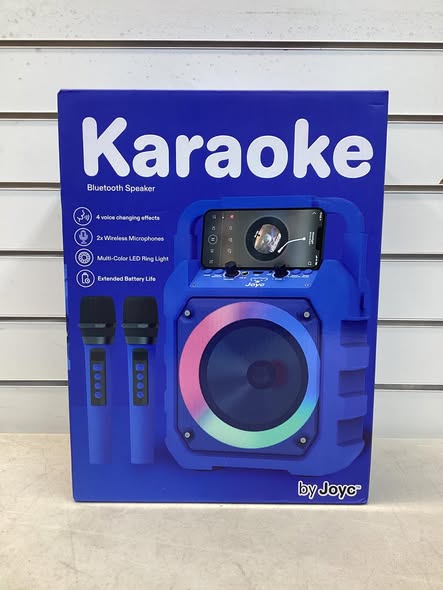 JOYC Mic Drop Karaoke Machine with 2 Wireless Mics & RGB Lights
