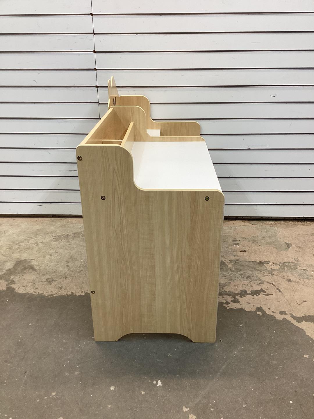 Costway Kids Study Desk and Chair Set with Open Shelves Drawer and Fabric Storage Bin