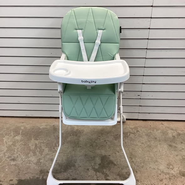 Babyjoy Easy Clean Compact Highchair with Removable Adjustable Tray and PU Seat Cushion